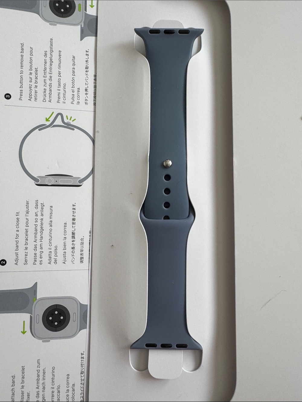 Slate Blue-Gray Silicone Smartwatch Band apple compatible size small medium